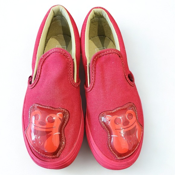 Vans Other - Vans Red Haribo Gummy Bear Unisex Youth Size 2.5 Slip-On‎ Shoes Dopamine